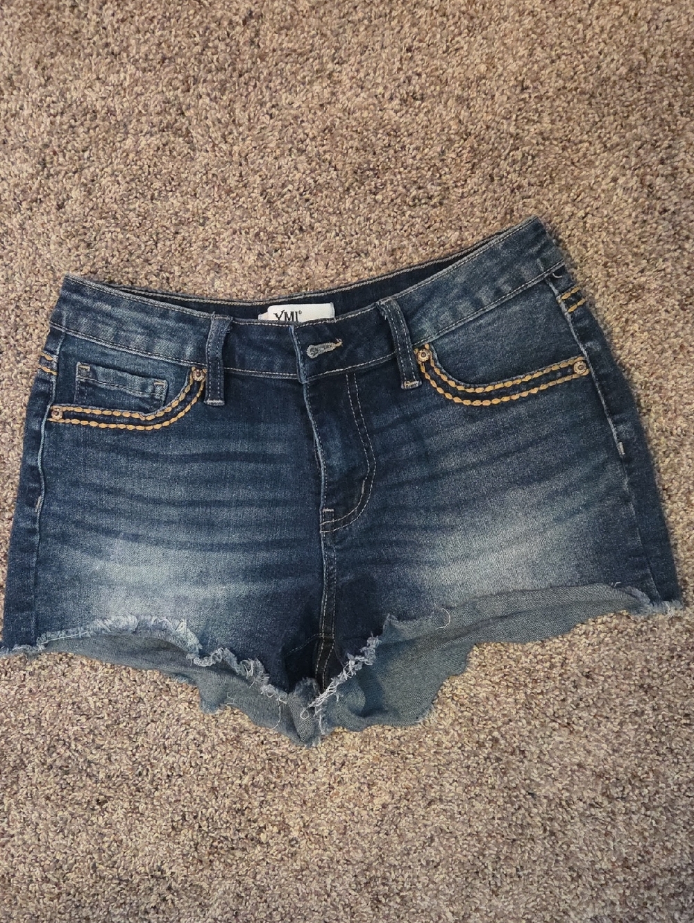 YMI Dark Blue Distressed Denim Cutoff Shorts